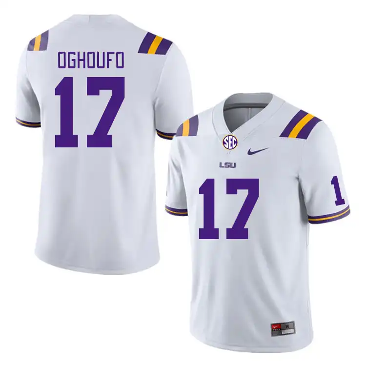 Men's LSU Tigers Ovie Oghoufo #17 White NCAA Football Jersey